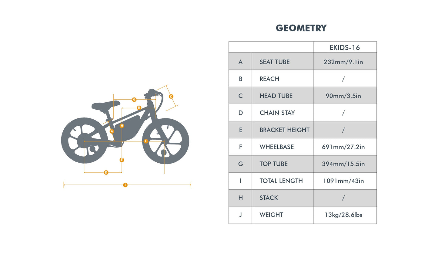 EUNORAU EKIDS-16 Electric Bike