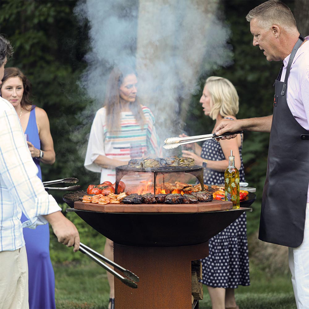 Arteflame Classic 40″ — Storage Base Flat-Top Grill & Fire Bowl (CORTEN Steel)