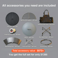 ONE30 - 30″ One Series Flat-Top Charcoal Grill & Fire Bowl (Single-Piece CORTEN Steel)
