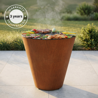 ONE30 - 30″ One Series Flat-Top Charcoal Grill & Fire Bowl (Single-Piece CORTEN Steel)